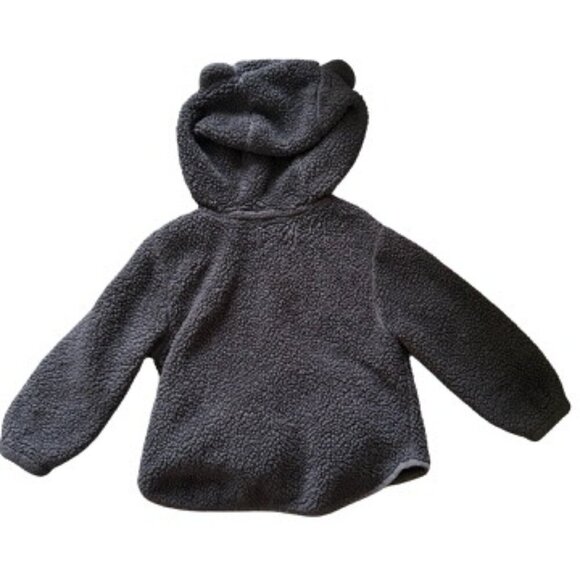 Old Navy Sherpa Bear Zip Up Hoodie Jacket Brown Toddler 3T - Picture 3 of 4